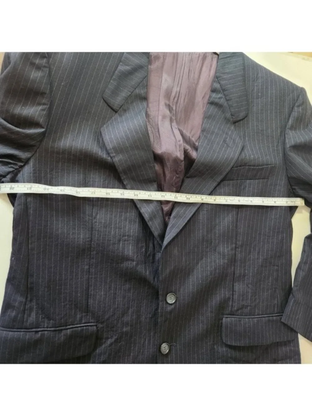 Moores‎ 365 Suit Blazer Mens 44 Reg Pure Virgin Wool Pinstripe Navy Blue Canada